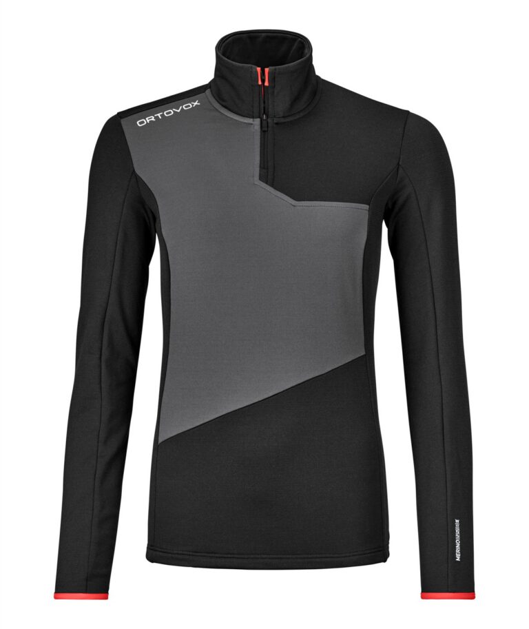 Ortovox Fleece Light Zip Neck W black raven