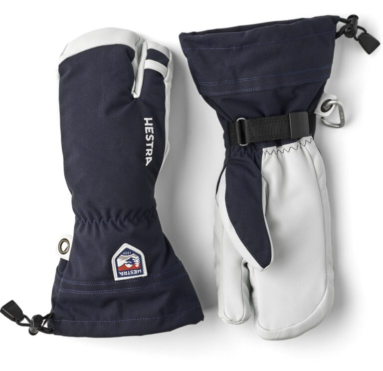 Hestra Army Leather Heli Ski 3 finger navy