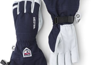 Hestra Army Leather Heli Ski 5 finger navy