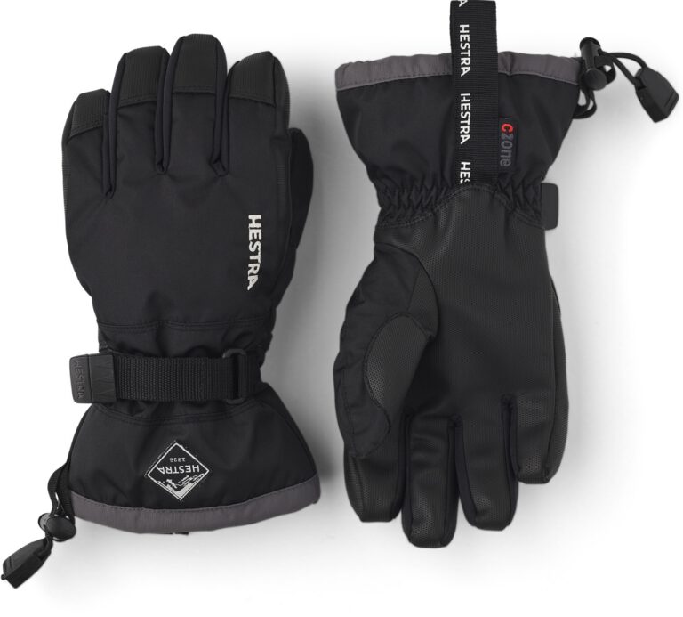 Hestra Czone Gauntlet Jr 5 finger black-graphite
