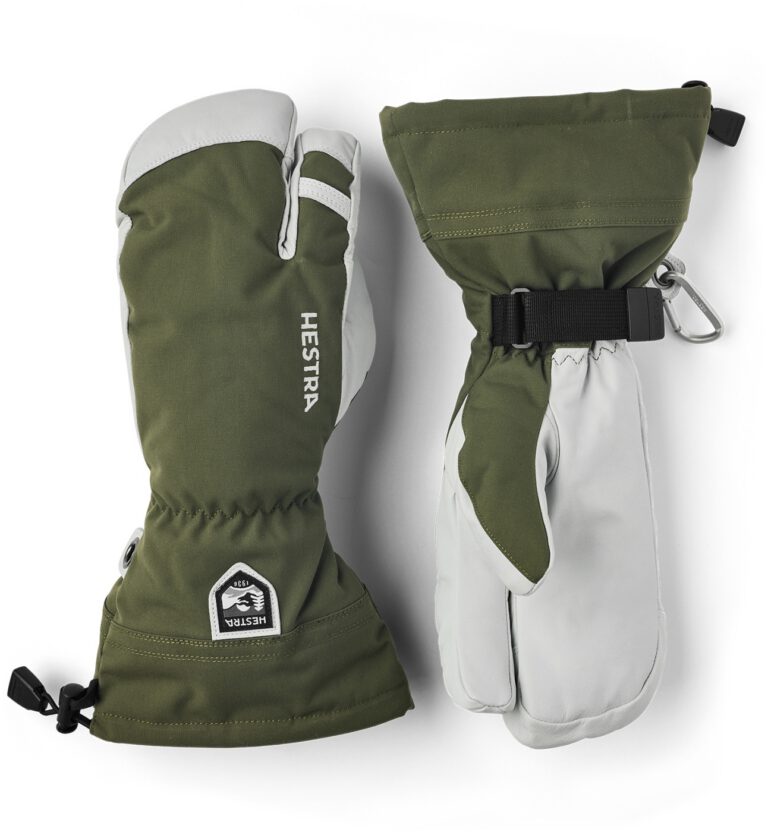 Hestra Army Leather Heli Ski 3 finger olive