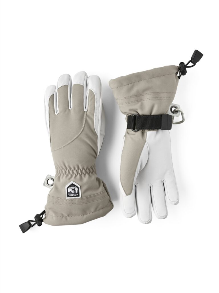 Hestra Heli Ski Female 5 finger khaki/offwhite